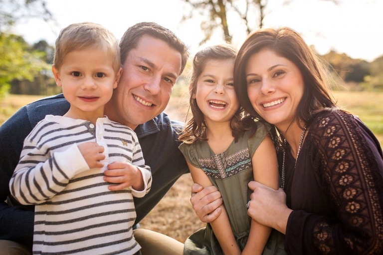 Outdoor, natural light, fall family portrait