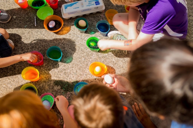 dying Easter Eggs in Marietta, Georgia