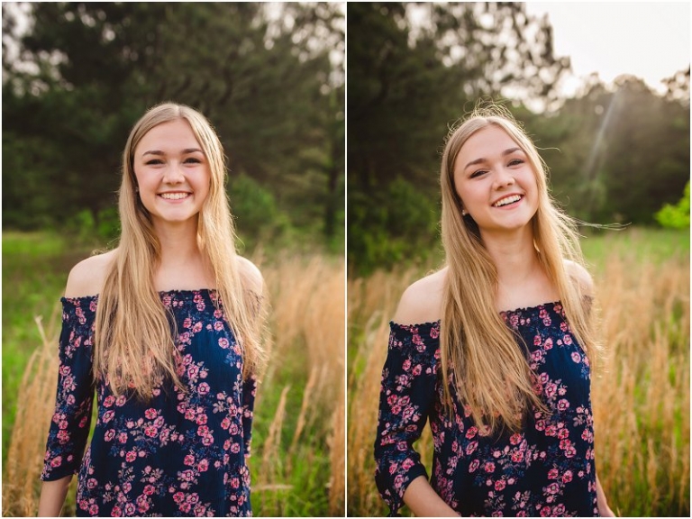 Natural light, outdoor senior photo session
