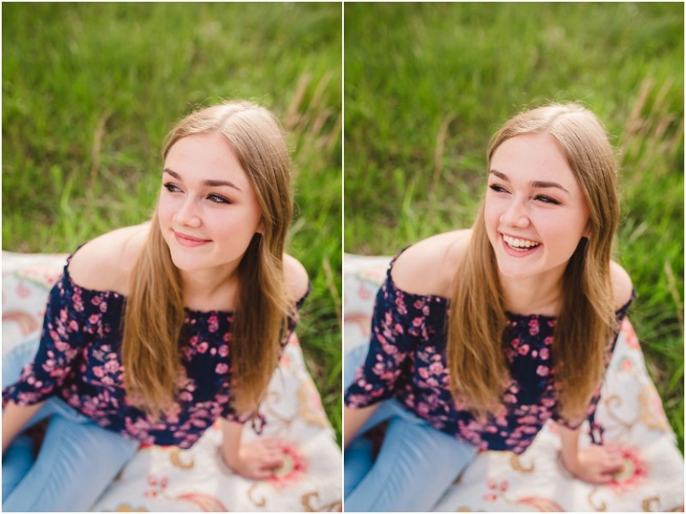 Senior photos in a field