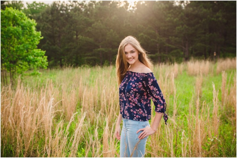 Tall grass field senior photos