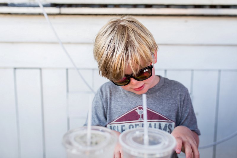 Poe's Sullivan's Island boy playing pretend piano
