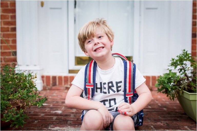 obligatory First day of school photos on the front step of the house