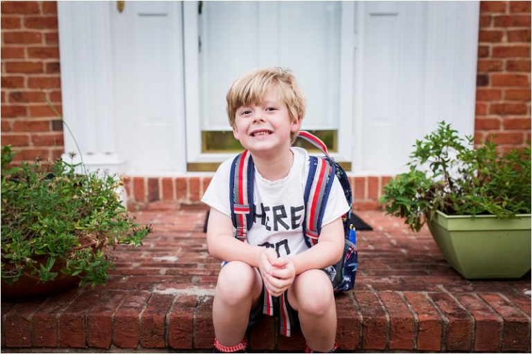 obligatory First day of school photos on the front step of the house