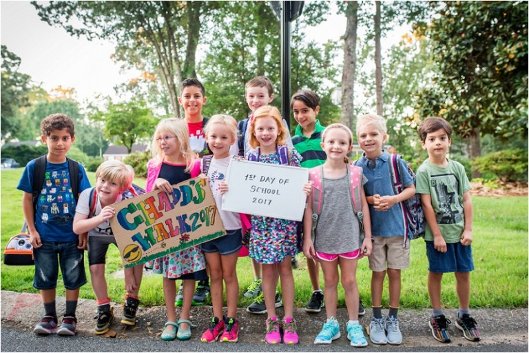 obligatory First day of school photos on the front step of the house