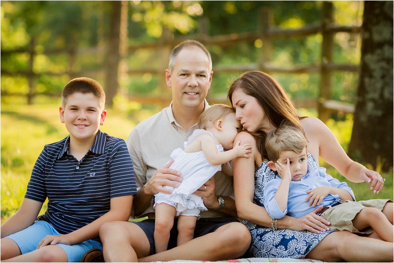 family posing for summer family photo session