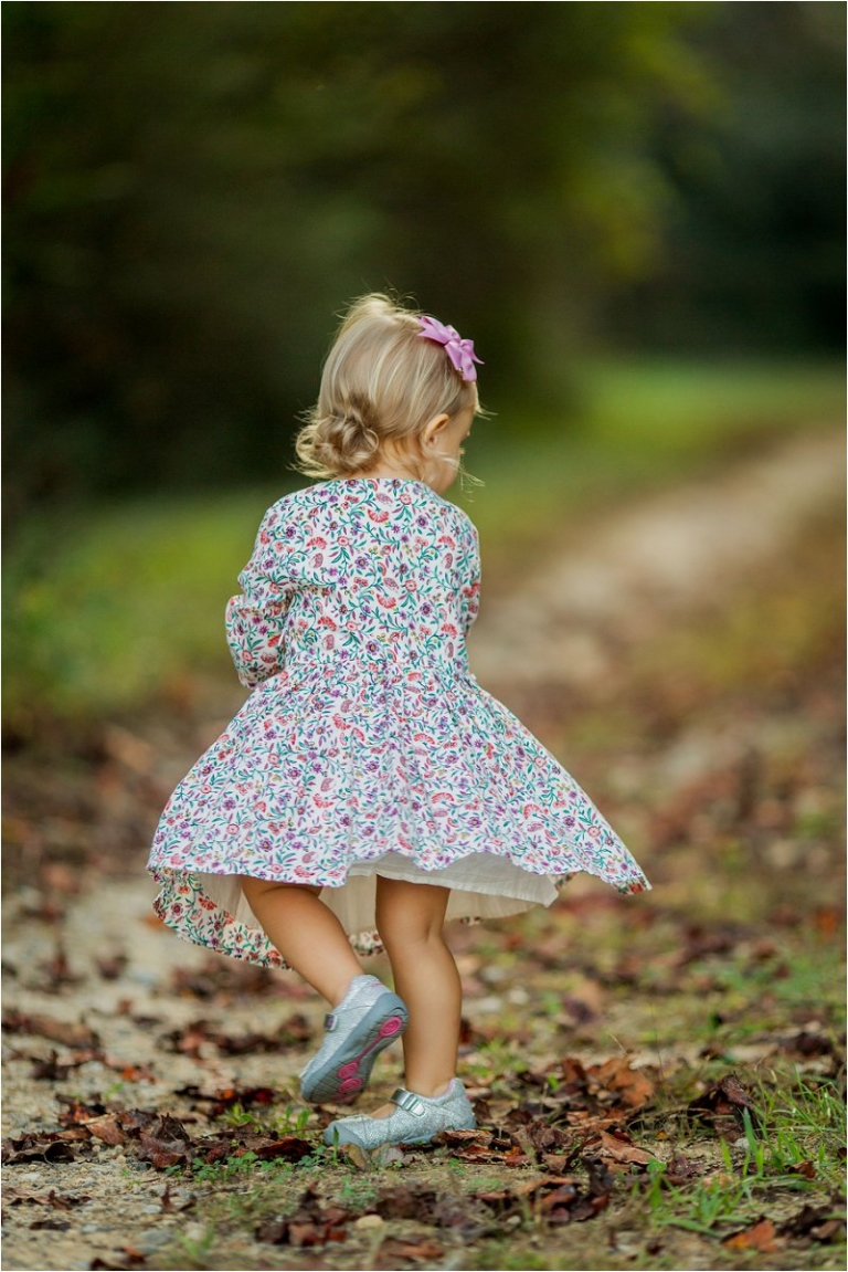 little girl twirling