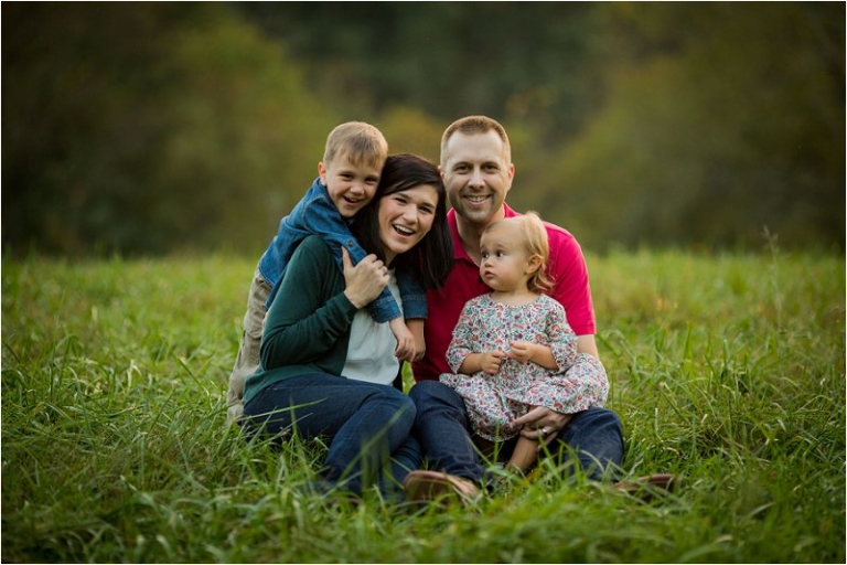 family photos in a field