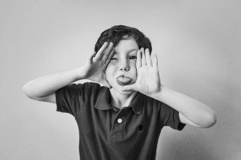 childhood photo series in black and white