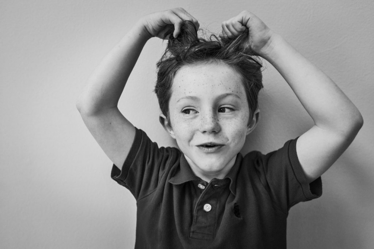 portrait series of silly kids