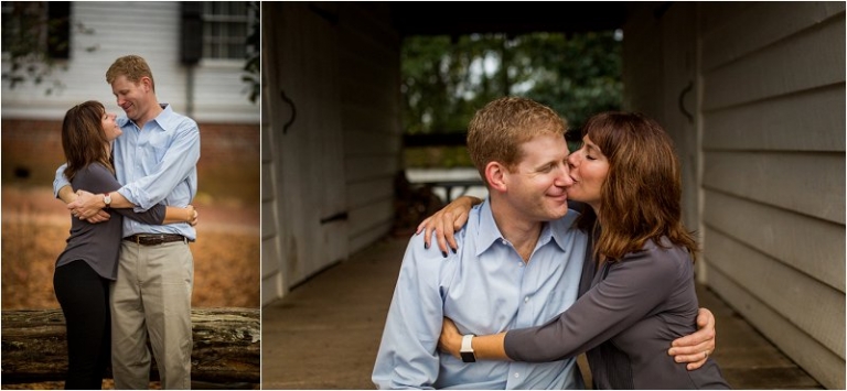 husband and wife embrace