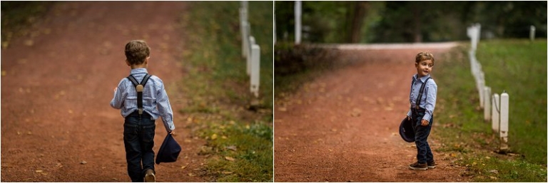 little boy walking away