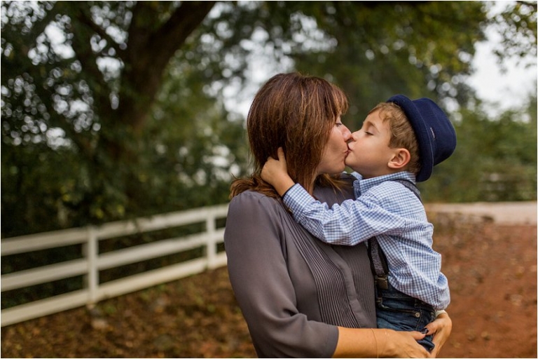 little boy hugging his mom