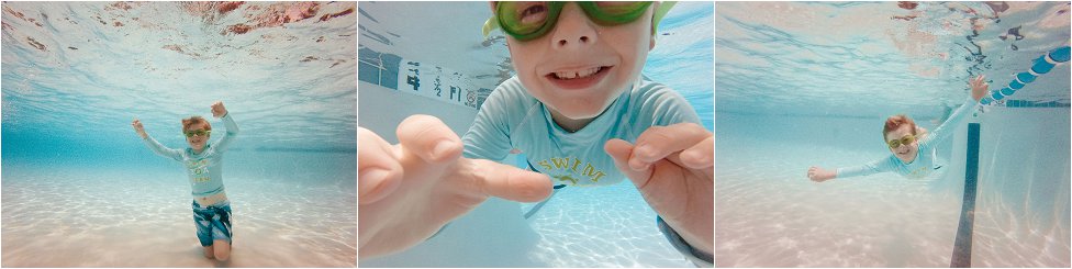 close up underwater shot, child swimming