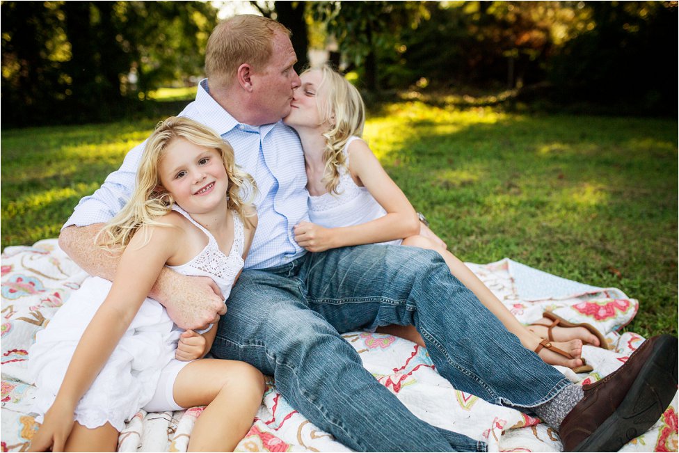 Outdoor Family Photography in Marietta father and his two daughters