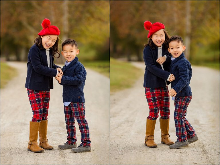 Brother and sister cheesing it up for the camera