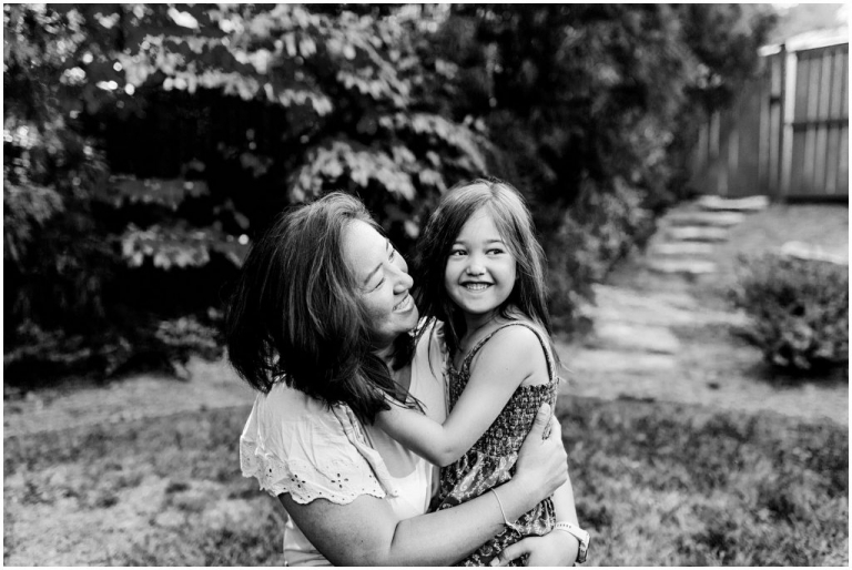 sweet mommy daughter hugging moment